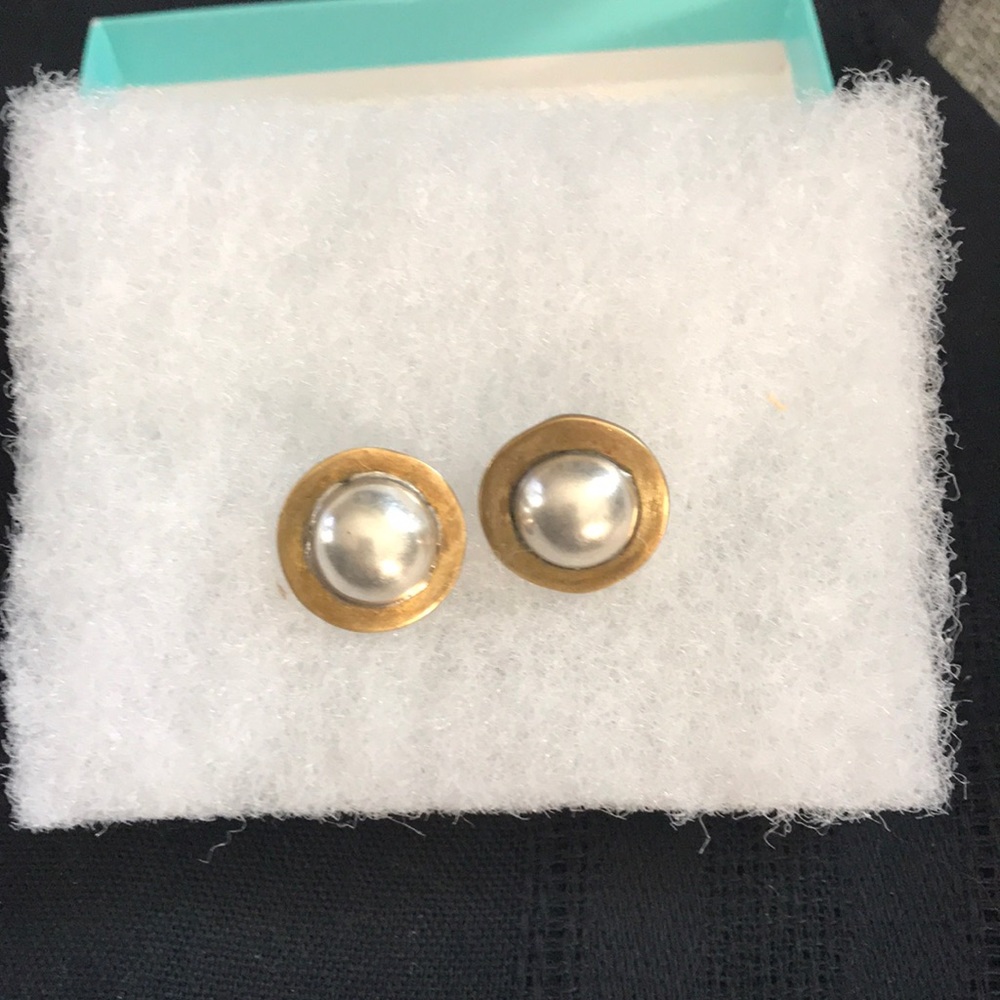 Sterling silver 925 and brass pierced earrings